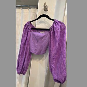 Urban Outfitters Claudia Long Puffy Sleeve Crop Corset Style Blouse